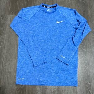 Nike Swim Dri-Fit Men’s Long Sleeve Shirt Heather Royal Blue Size S